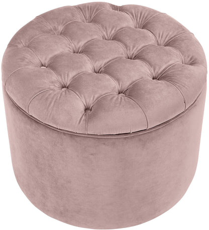 Latur Mauve Velvet Storage Ottoman