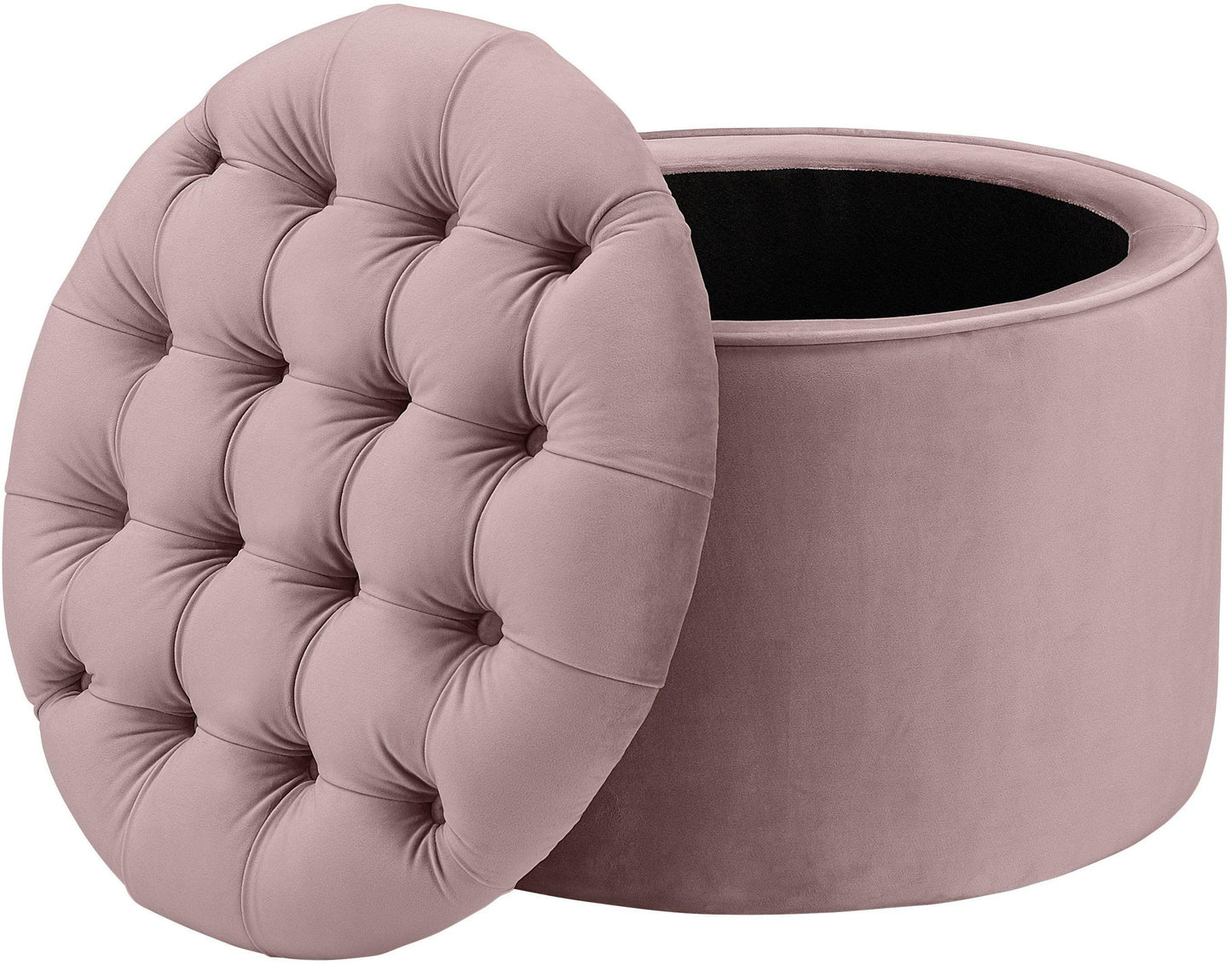 latur mauve velvet storage ottoman