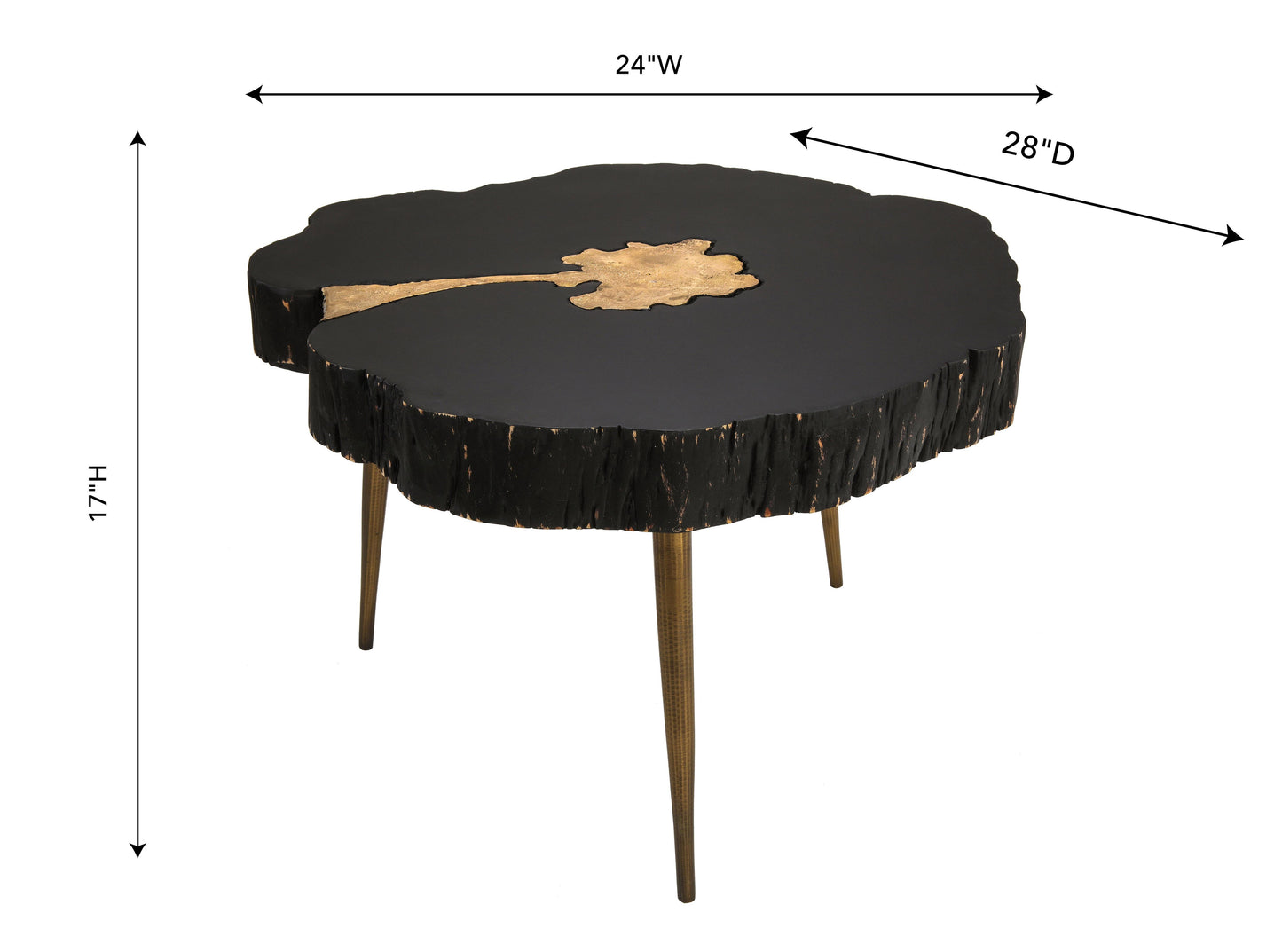 kayla black and brass coffee table