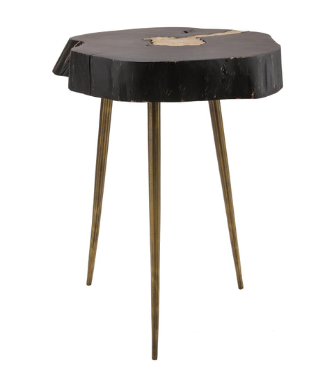 Kayla Black and Brass Side Table