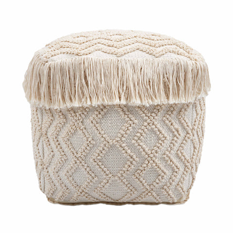 Elodie Lucerne Cream Cotton Pouf - image 3