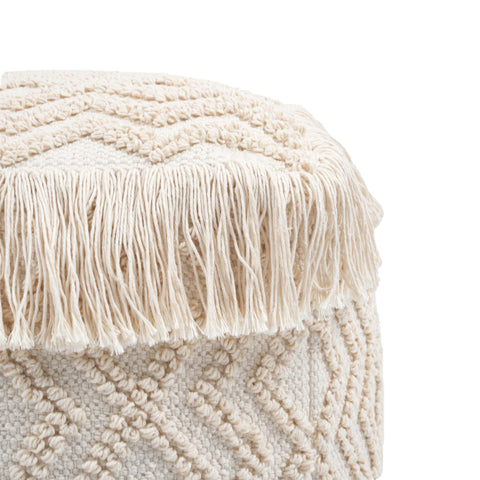 Elodie Lucerne Cream Cotton Pouf - image 4
