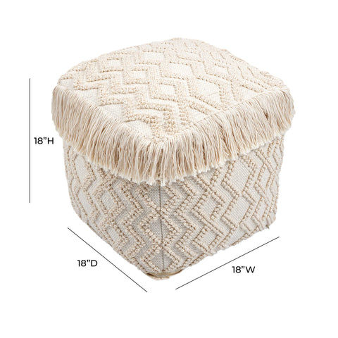 Elodie Lucerne Cream Cotton Pouf - image 6