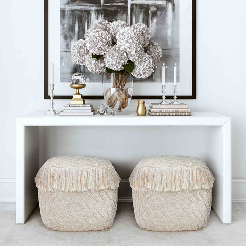 Elodie Lucerne Cream Cotton Pouf - image 2