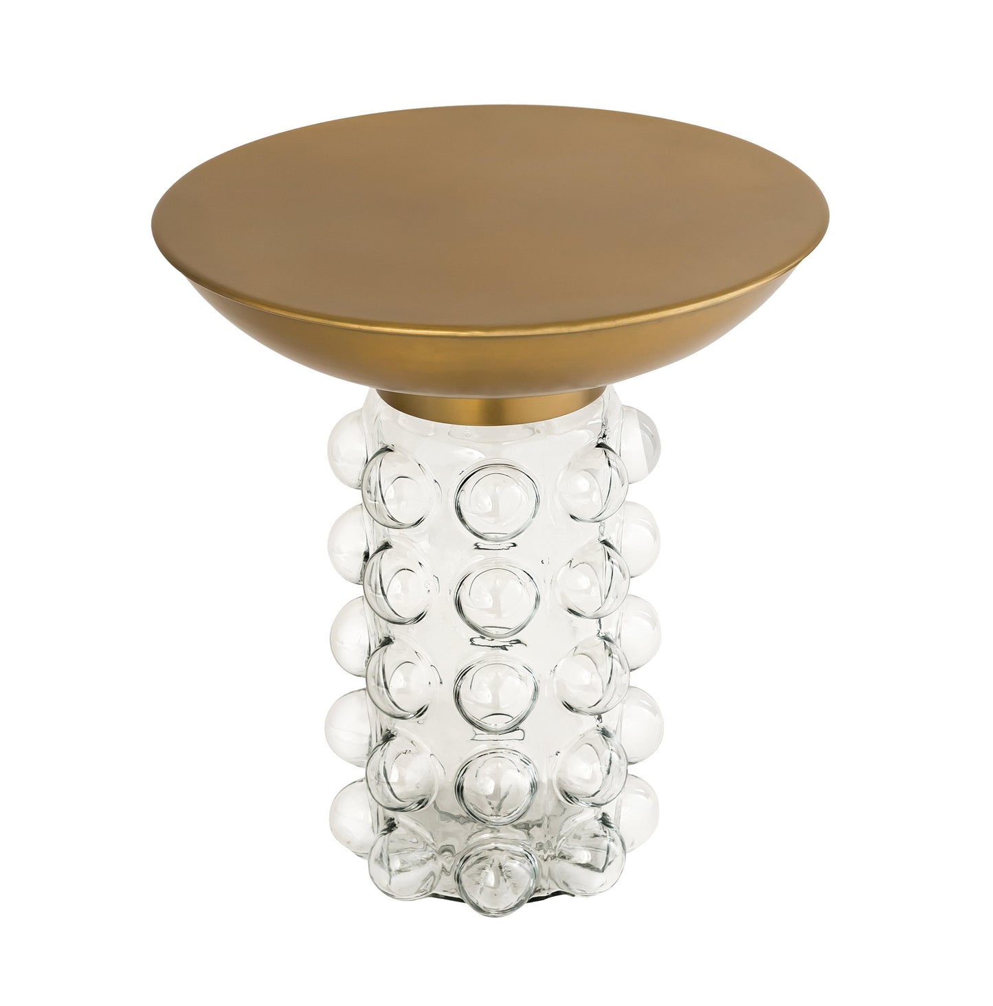 cynthia glass/brass side table