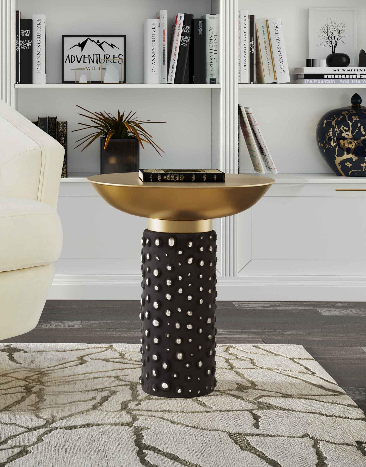 gevra glass/brass side table