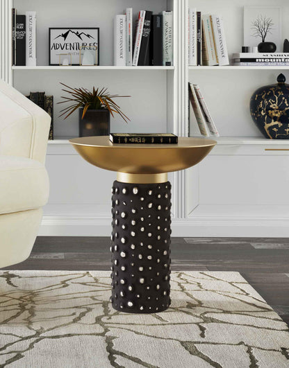 Gevra Glass/Brass Side Table