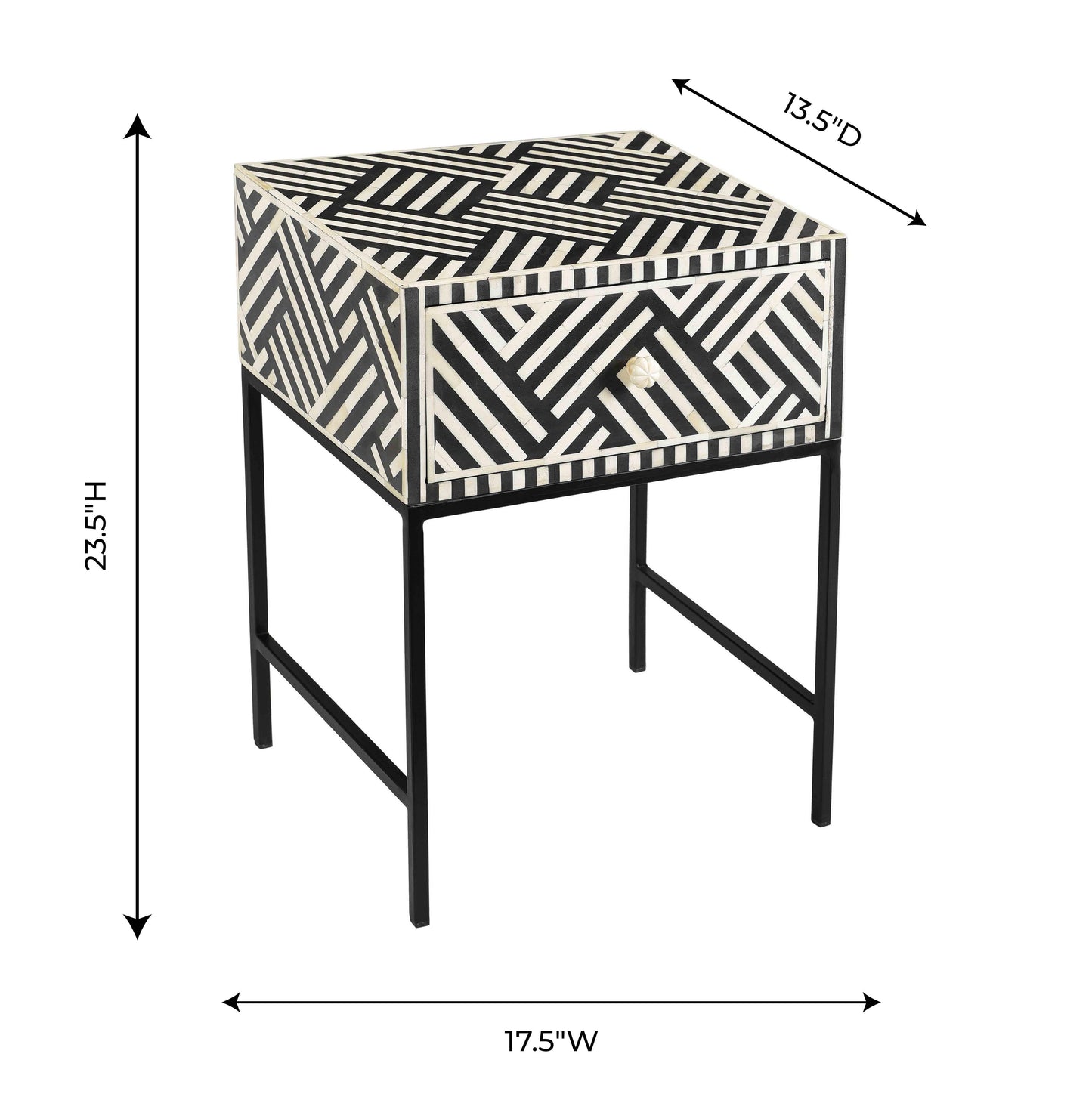 adonis bone inlay side table