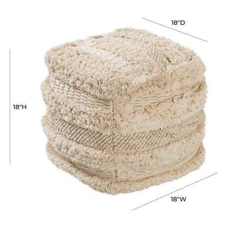 Beige Cotton Pouf - image 5