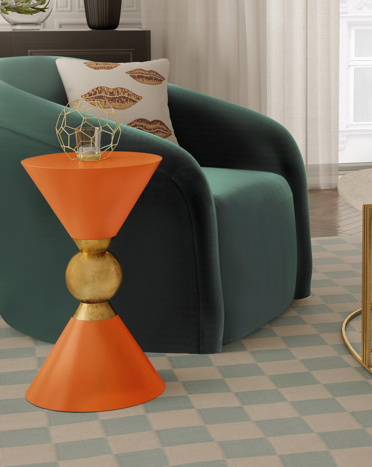 minori orange side table