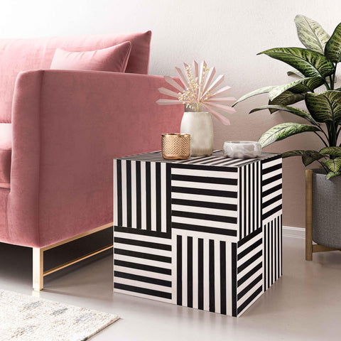 Margaux Como Black and White Side Table - image 2