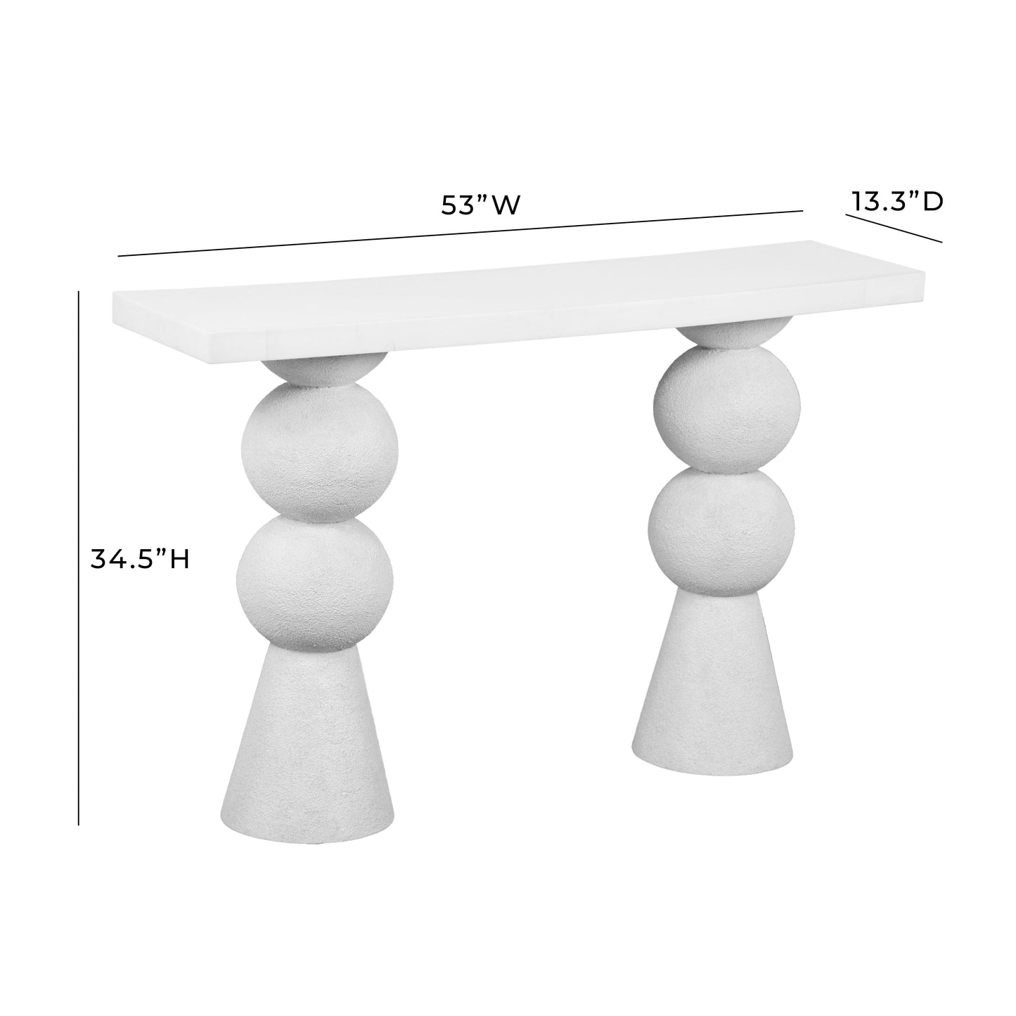 hart white console table