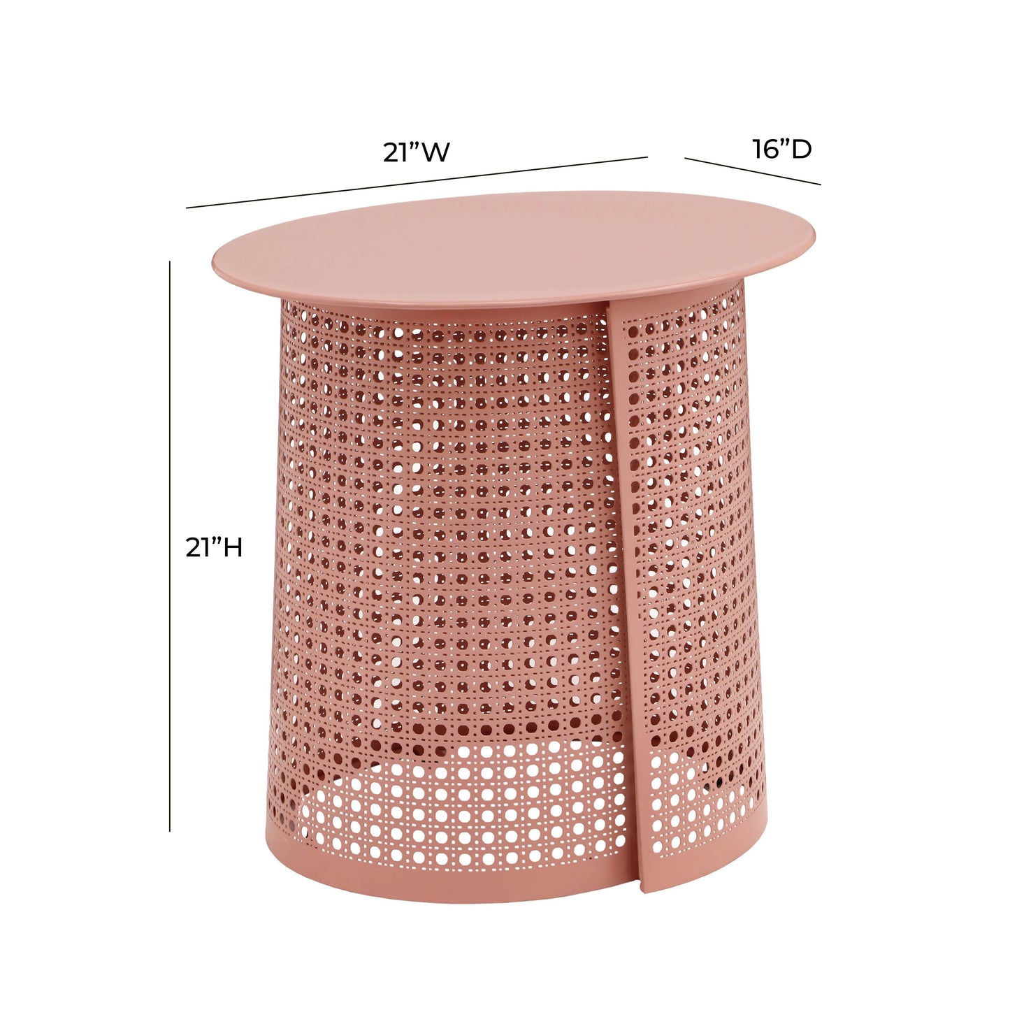 romp coral pink side table