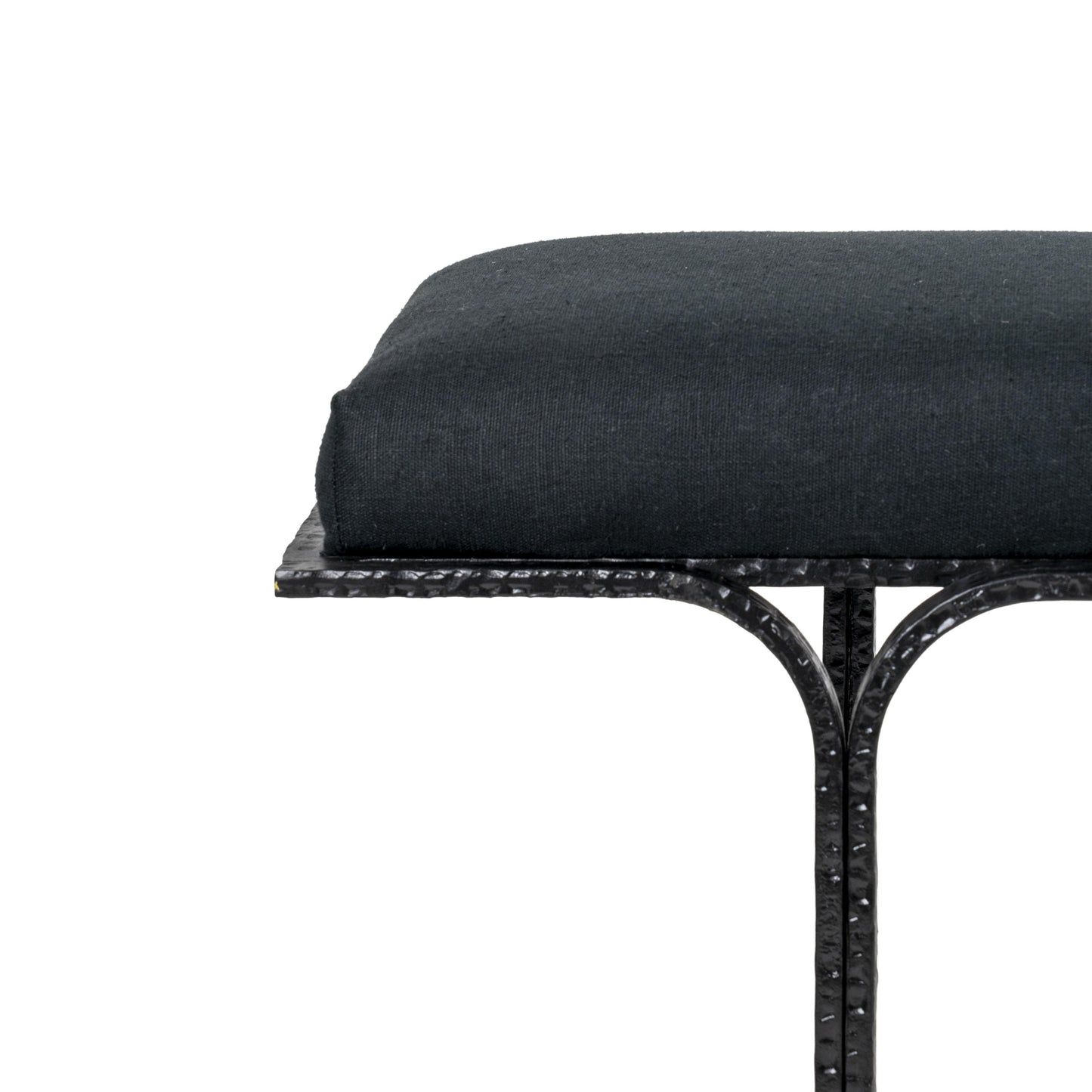 soline black linen bench