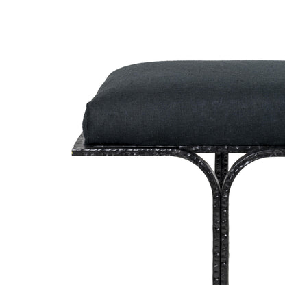 Soline Black Linen Bench