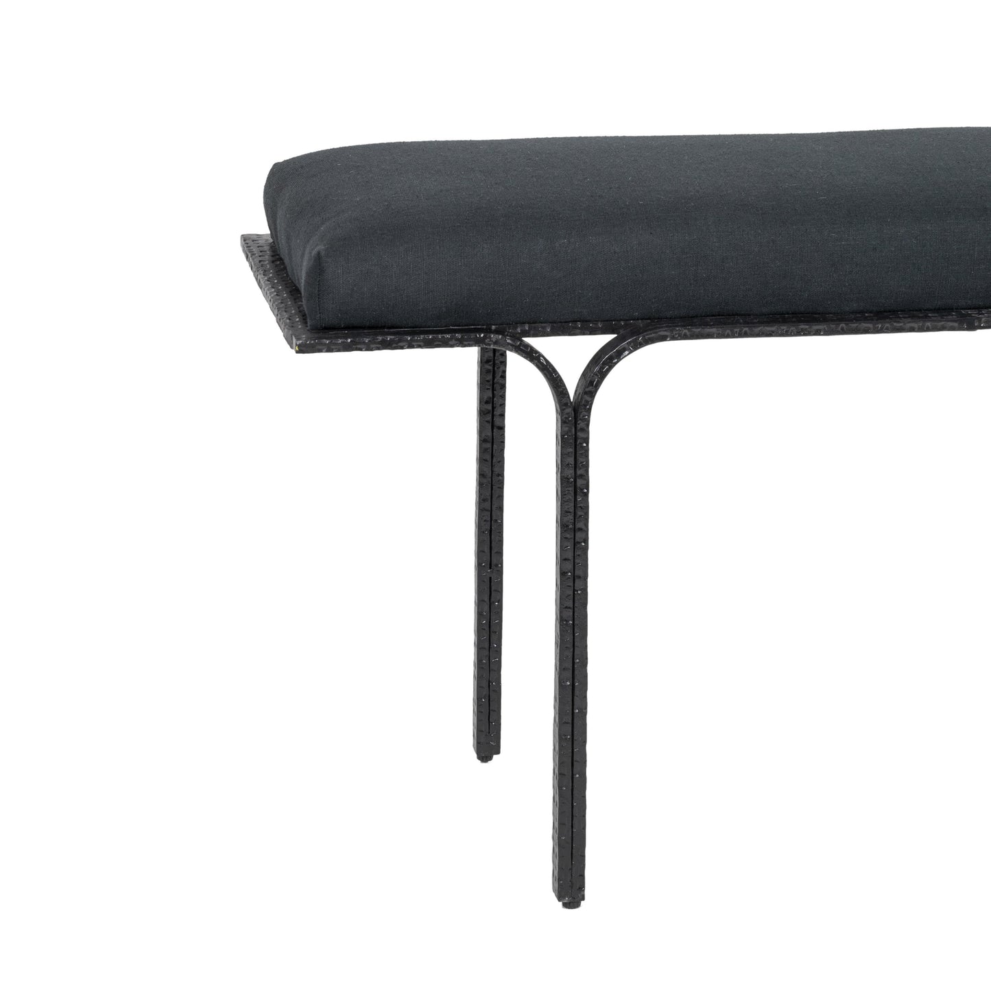 soline black linen bench