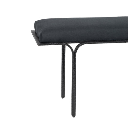 Soline Black Linen Bench