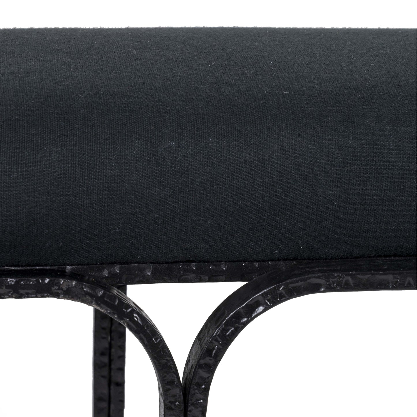 soline black linen bench