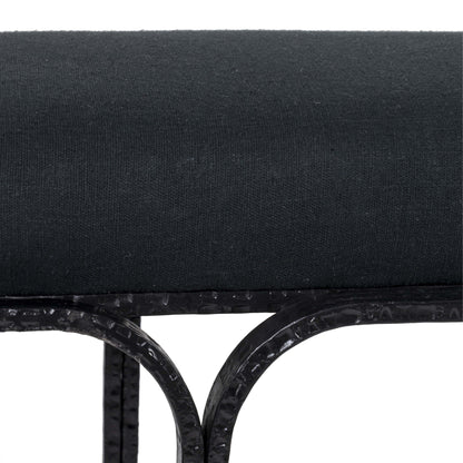 Soline Black Linen Bench