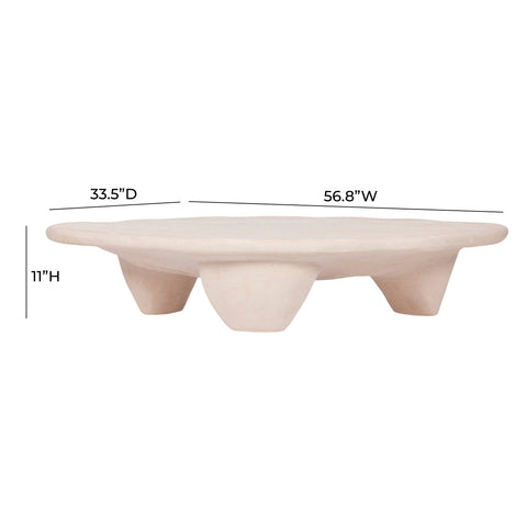 Valentina Bellamy 57" Nude Faux Stone Coffee Table - image 8