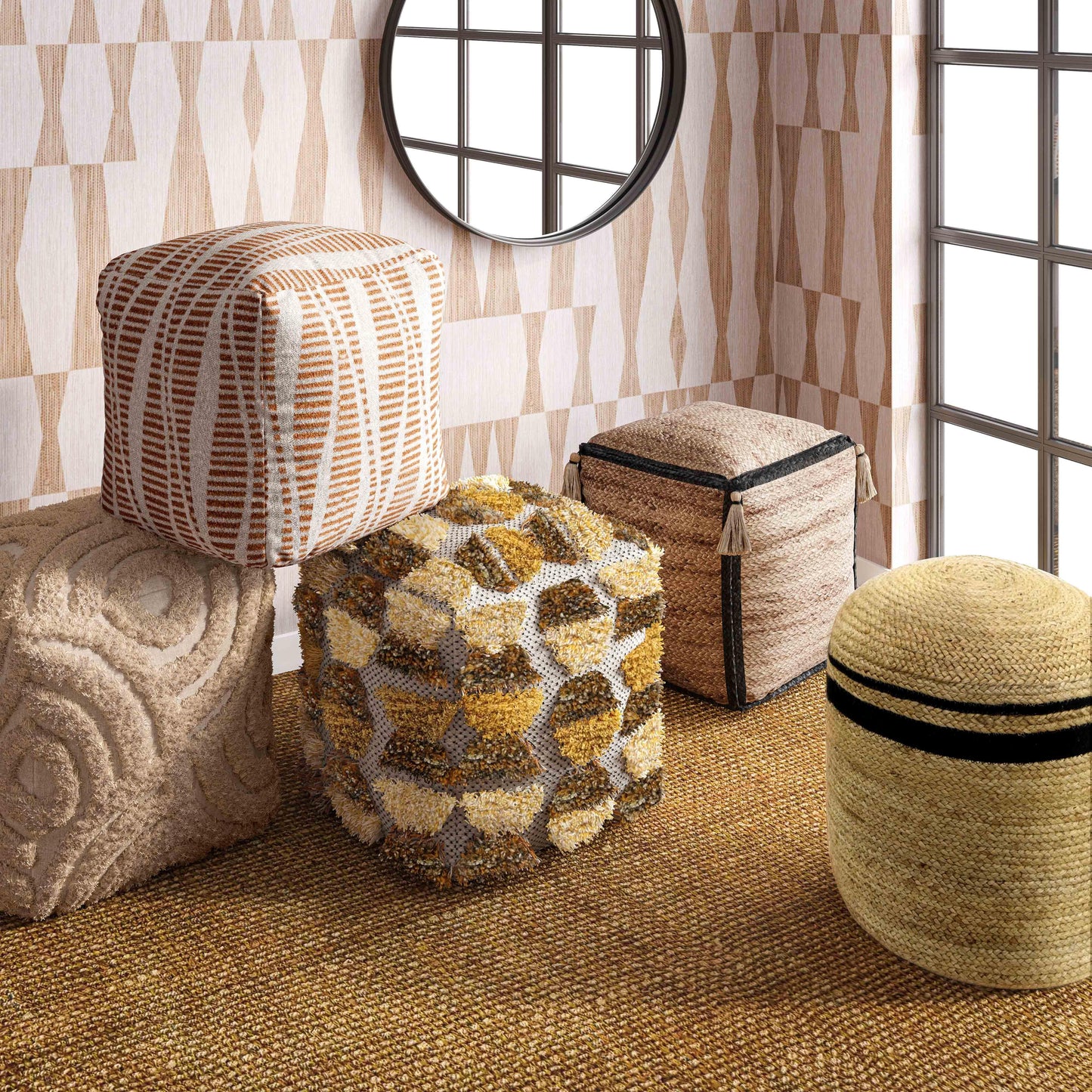 haute woven pouf