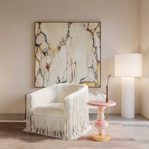 Solene Chantilly Cream Linen Floor Lamp - image 2