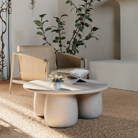 Delphine Savoy 34" Cream Round Coffee Table - image 2
