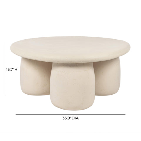 Delphine Savoy 34" Cream Round Coffee Table - image 5
