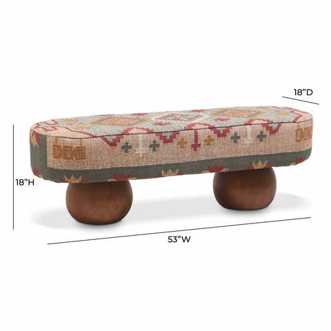 Alessia Siena 53" Textured Wool Upholstered Bench - image 5