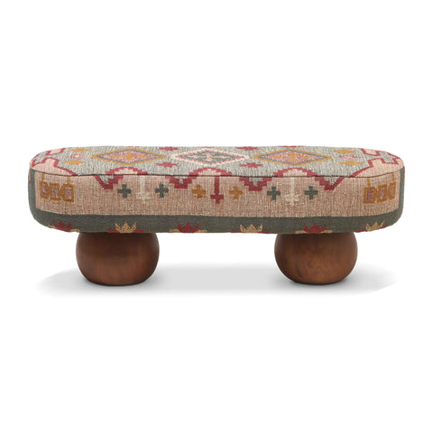 Alessia Siena 53" Textured Wool Upholstered Bench - image 3