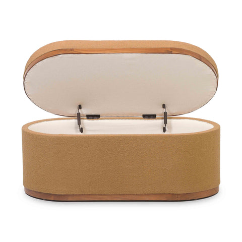 Odette Provence 41" Boucle Oval Storage Ottoman - image 3