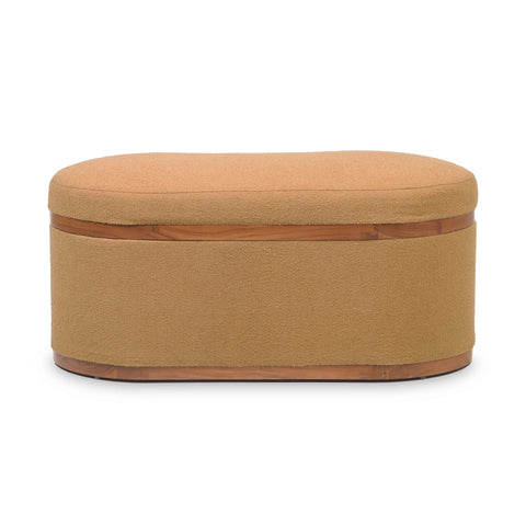 Odette Provence 41" Boucle Oval Storage Ottoman - image 4