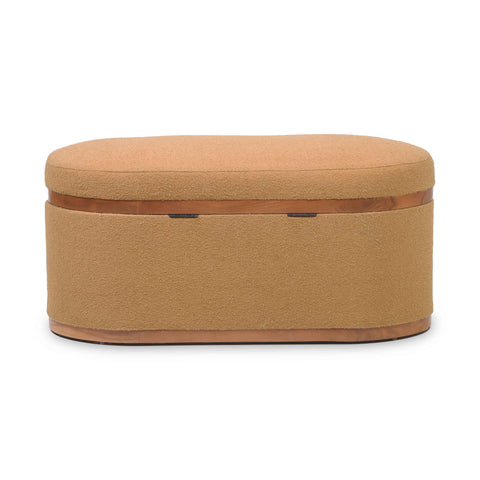 Odette Provence 41" Boucle Oval Storage Ottoman - image 5