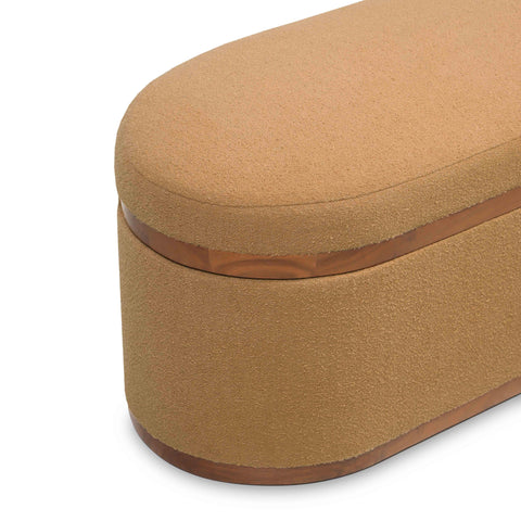 Odette Provence 41" Boucle Oval Storage Ottoman - image 8