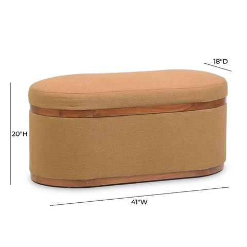Odette Provence 41" Boucle Oval Storage Ottoman - image 9