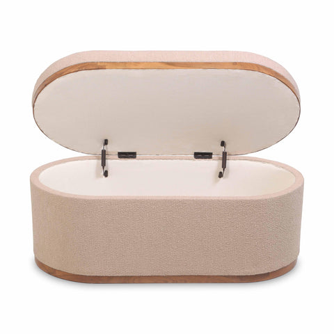 Odette Provence 41" Boucle Oval Storage Ottoman - image 3