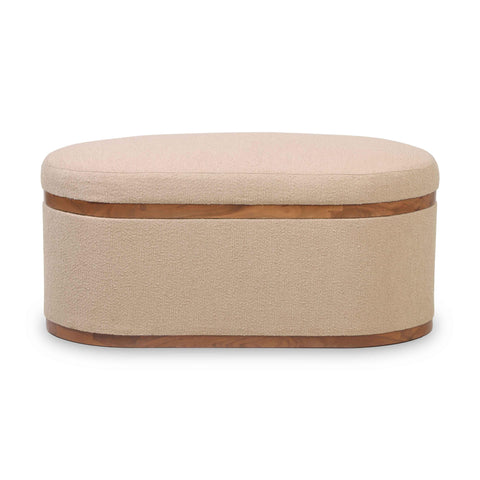 Odette Provence 41" Boucle Oval Storage Ottoman - image 4