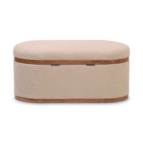 Odette Provence 41" Boucle Oval Storage Ottoman - image 5