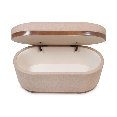 Odette Provence 41" Boucle Oval Storage Ottoman - image 7