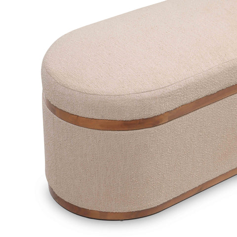 Odette Provence 41" Boucle Oval Storage Ottoman - image 8