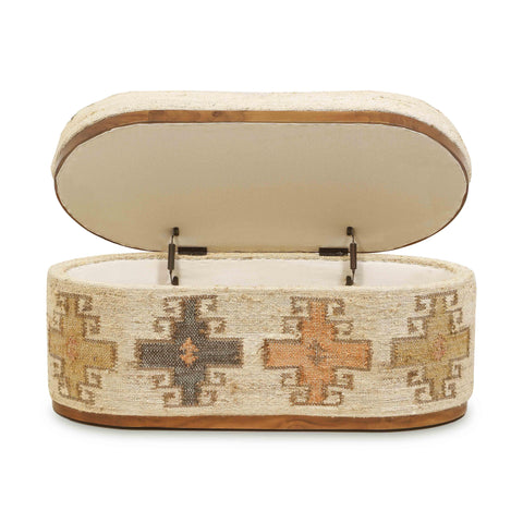 Odette Provence 41" Cotton Oval Storage Ottoman - image 3