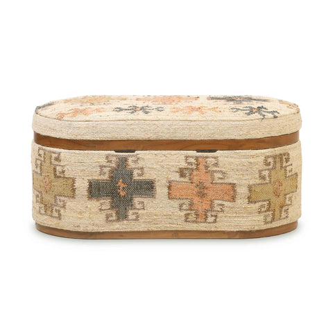 Odette Provence 41" Cotton Oval Storage Ottoman - image 5