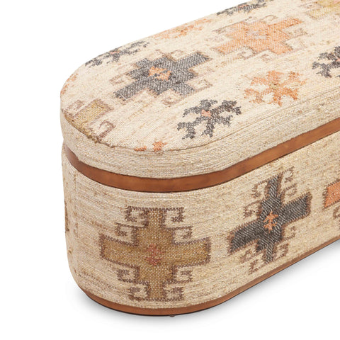 Odette Provence 41" Cotton Oval Storage Ottoman - image 8