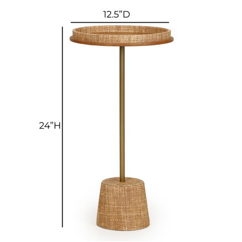 Ines Siena Natural Raffia Contract-Grade Side Table - image 6