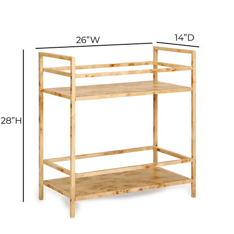 Giselle Devereux Natural Burl Contract-Grade Bar Cart - image 8