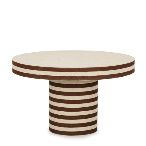 Isabelle Montrose 30" Natural Striped Cotton Jute Contract-Grade Coffee Table - image 3