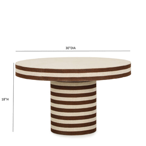 Isabelle Montrose 30" Natural Striped Cotton Jute Contract-Grade Coffee Table - image 7
