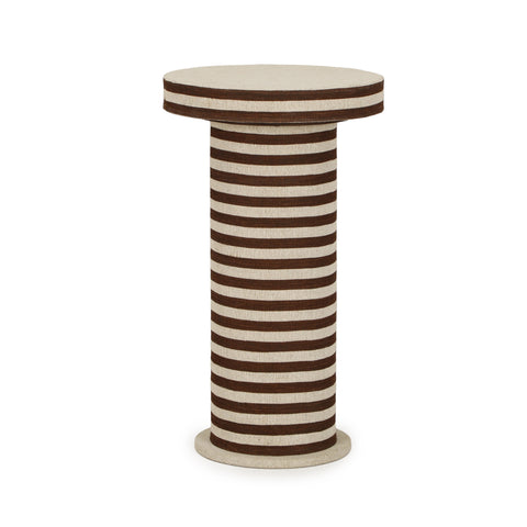 Isabelle Montrose Natural Striped Cotton Jute Contract-Grade Side Table - image 3