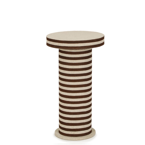 Isabelle Montrose Natural Striped Cotton Jute Contract-Grade Side Table - image 4