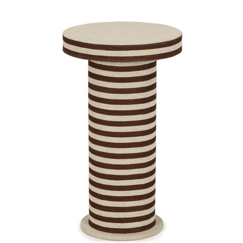 Isabelle Montrose Natural Striped Cotton Jute Contract-Grade Side Table - image 5